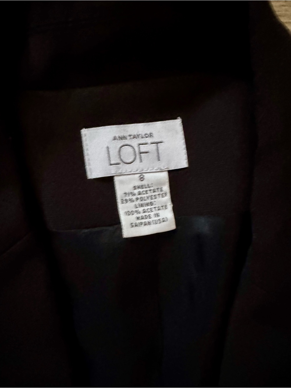 Ann Taylor LOFT Black Blazer Size 8 Classic Career Jacket - Picture 5 of 5